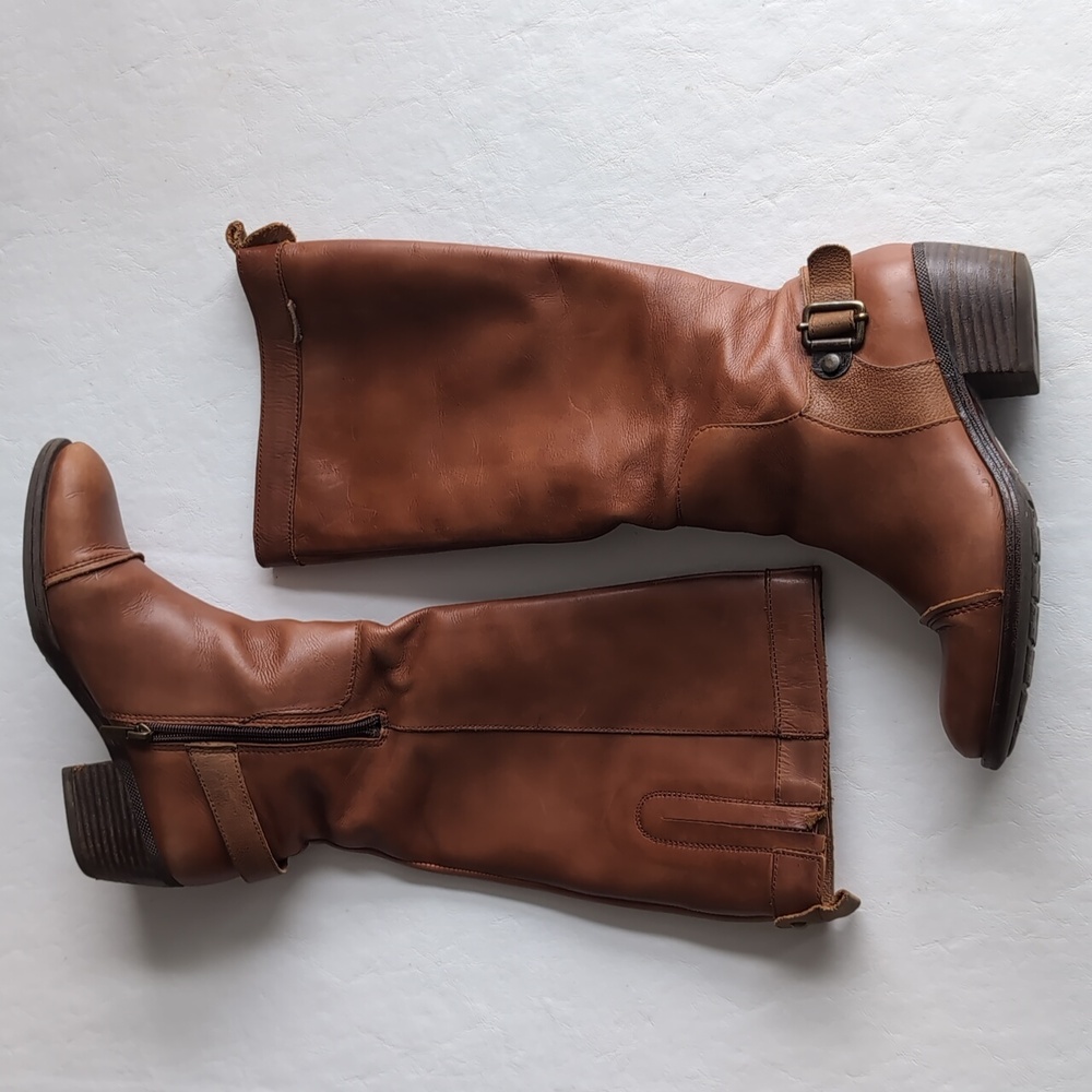 Pikolinos Tall Riding Style Boots Cognac Brown Leather Women's Size 37